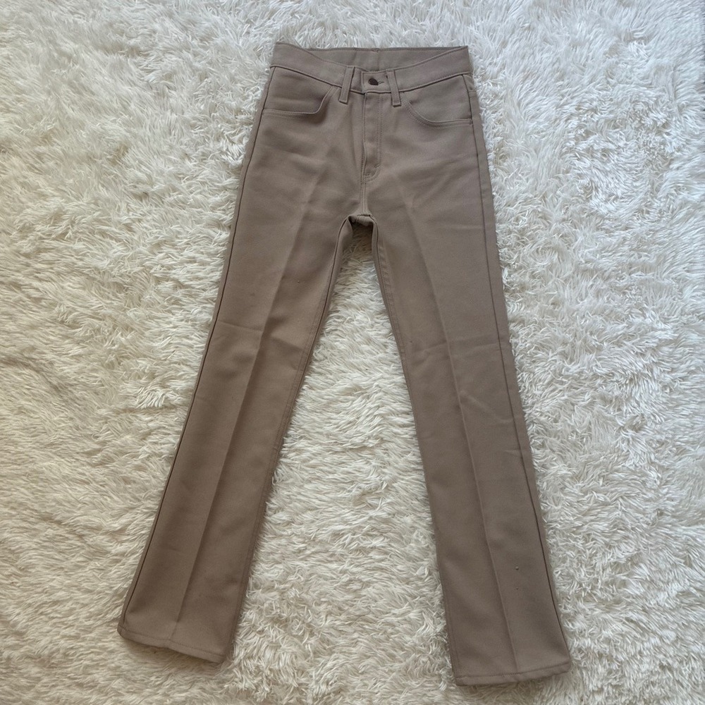 Vintage 90s Levis 517 Sta-Prest Tan Beige Bootcut Pants Mens 28x32 Made in USA